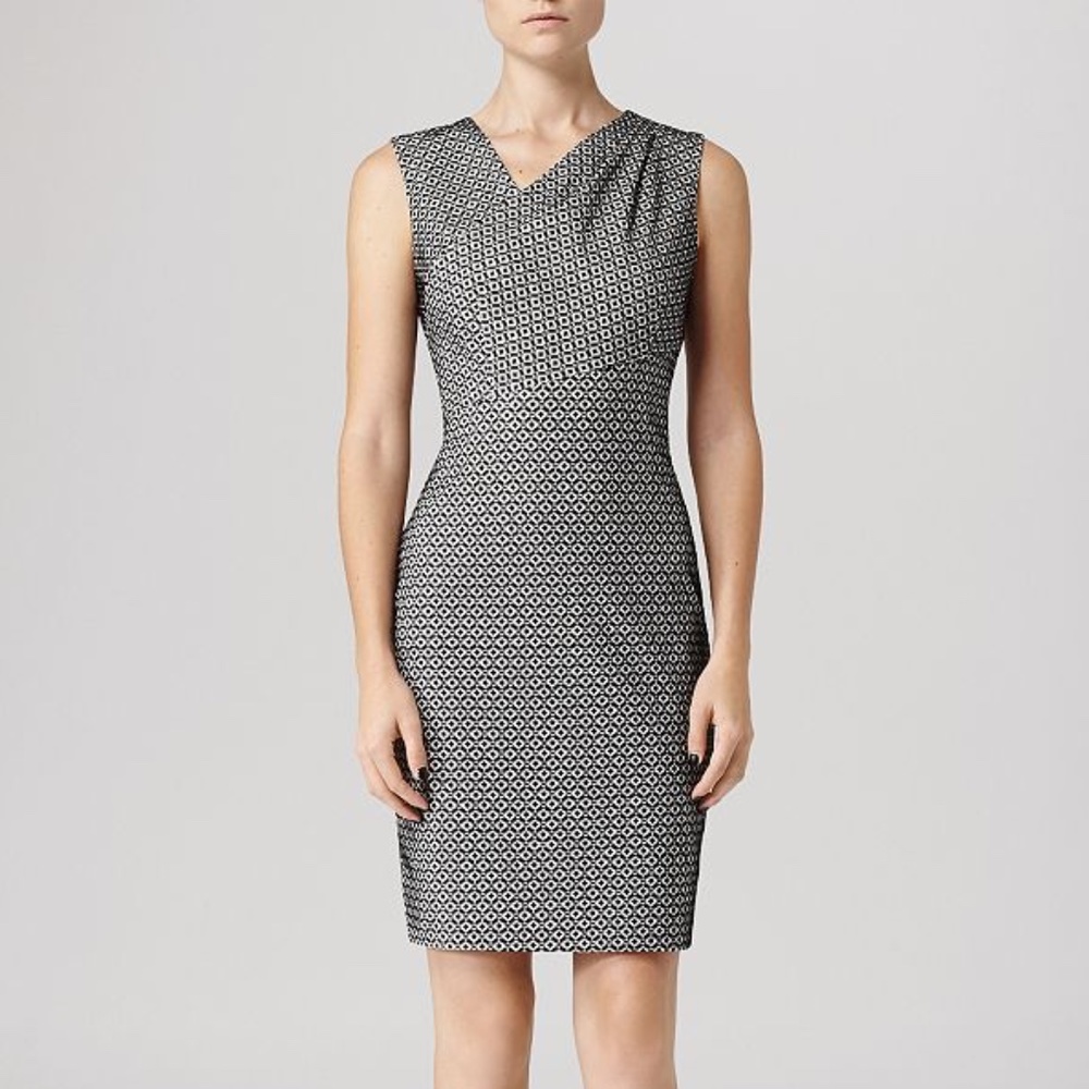 NWT Reiss Dress Mina Geometric Stitch Size 6
